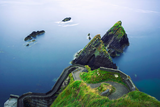 Staircase leading to the Dunquin Pier in Ireland
