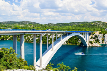Fototapeta na wymiar The Krka Bridge in Croatia.