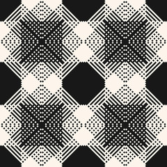 Vector monochrome geometric seamless pattern. Modern ethnic style texture