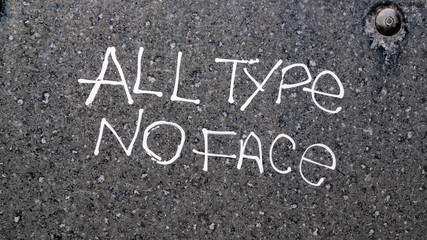 all type no face text