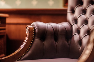 Soft leather Armchair in a luxurious interior