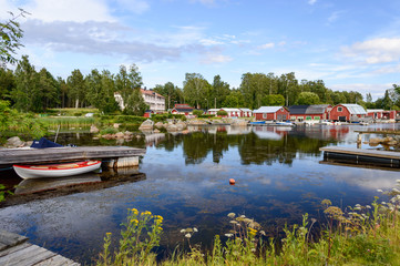 Fototapeta na wymiar Falu red houses in Sweden