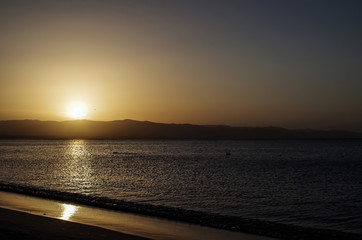 Sunrise Photographed by the Sea Cagliari Sardinia Tourism