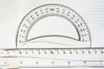 White transparent rulers on white background