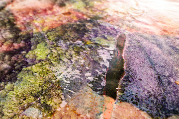Pastel texture.. Sheet on paper sozzled by colorful inks. Abstract colorful background with textured effect.