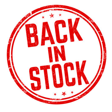 Back in stock sign or stamp