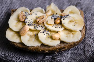 sandwiches with various fillings: ham, cheese, avocado, sauce