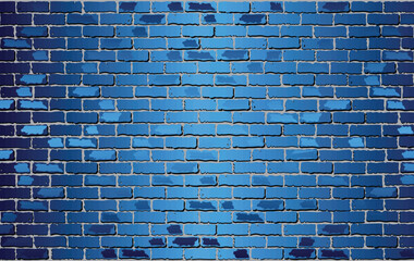 Shiny Blue Brick Wall - Illustration,  Abstract vector background