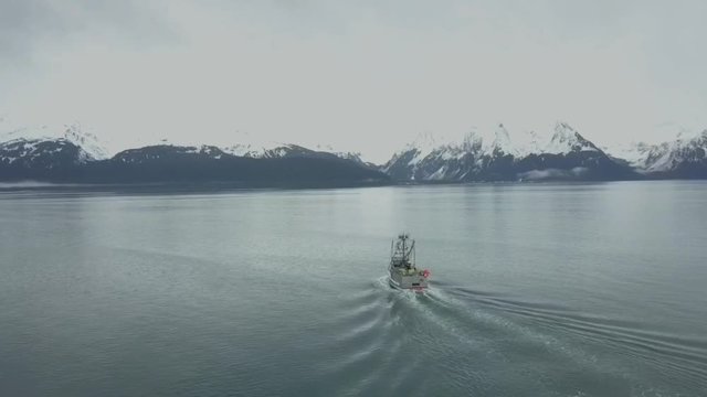 Commercial halibut boat in Alaska 