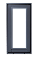 Black stainless steel window frame isolated on white background