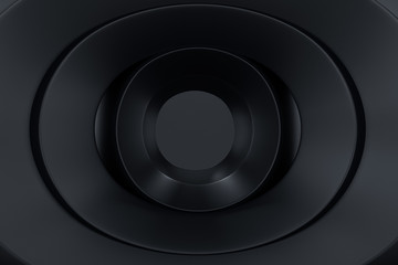 3d rendering, black sphere surface, High precision industrial product