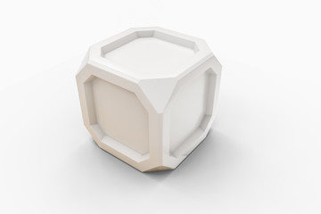 3d rendering, creative cubes in white backdrop, industrial design product