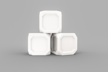 3d rendering, creative cubes in white backdrop, industrial design product