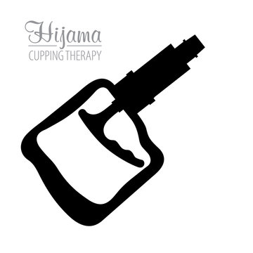 Black silhouette Tool for bloodletting/cupping therapy 
