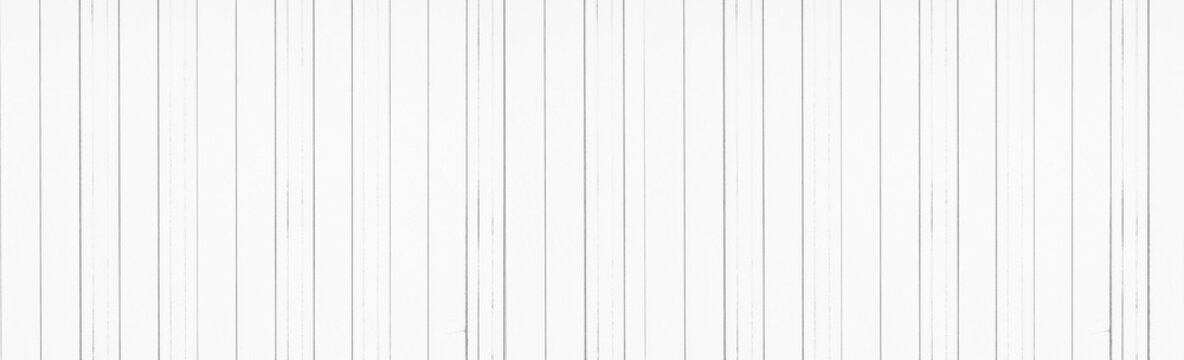Panorama of White painted steel fence texture and background seamless