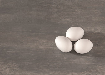 eggs on wood background