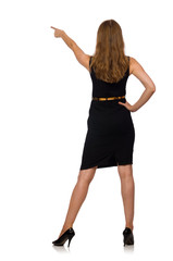Beautiful woman in black dress