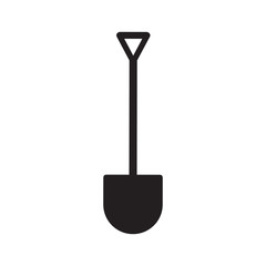 Shovel in flat style isolated