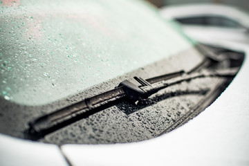 car wiper blade with shallow depth of field