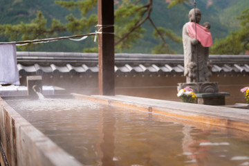 Japanese traditional foot bath. Gifu, Japan