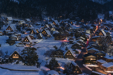 The japanese traditional landscape in winter