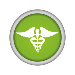 medical symbol with needle and wings