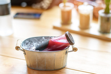 Grape juice in a bottle