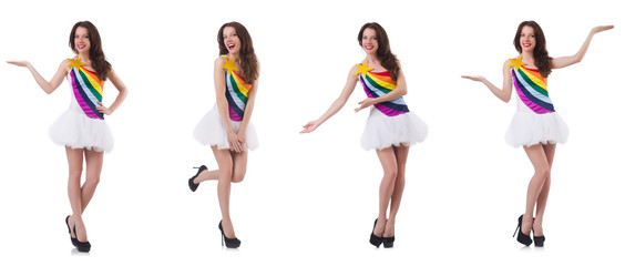 Fashionable woman isolated on white