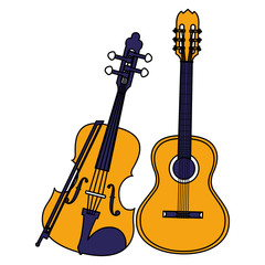 guitar and fiddle instruments musical © djvstock