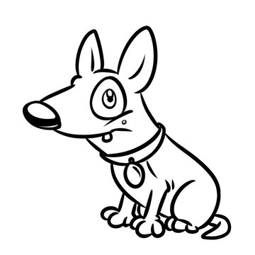 Dog funny animal character  cartoon illustration isolated image