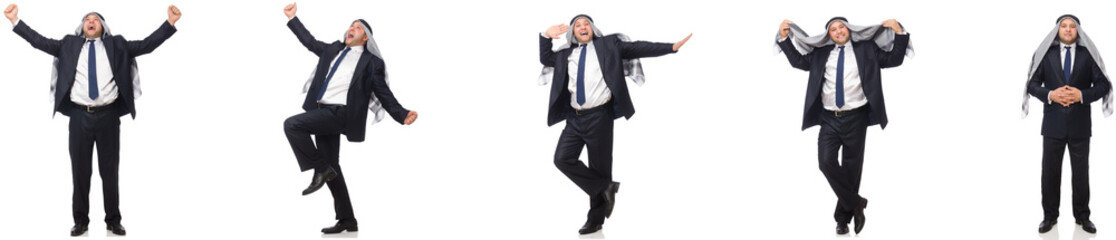 Arab businessman in suit isolated on white