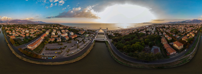 360 aerial view of Massa italy take 2