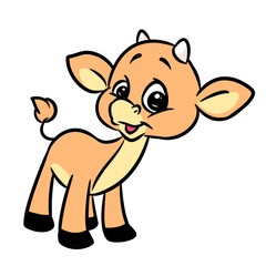 Little calf smile good character cartoon illustration isolated image