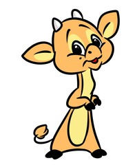 Little calf smile good character cartoon illustration isolated image