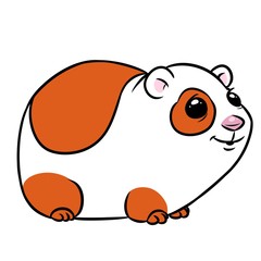 Guinea pig animal character coloring page cartoon illustration isolated image