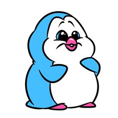 Penguin sadness cartoon illustration isolated image