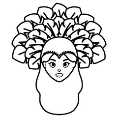 beautiful brazilian garota head character