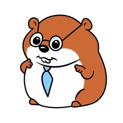 Little hamster animal character  cartoon illustration isolated image