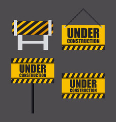 Fototapeta premium under construction label with set of signals