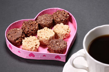 クランチチョコレートとコーヒー