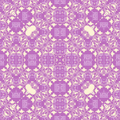 Retro seamless pattern with flowers