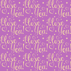 i love you lettering seamless pattern