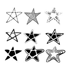 hand drawn stars in doodle style. Could be used for pattern or standalone element. vector