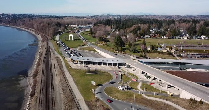Aerial View Blaine Border Crossing Canadian American