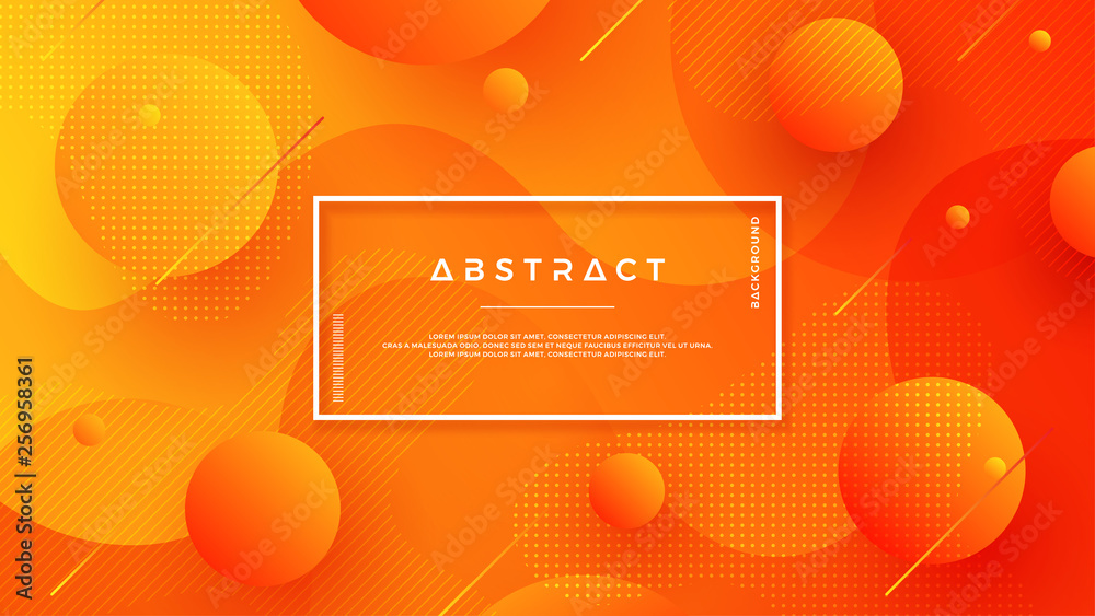 Poster dynamic textured background design in 3d style with orange color. fluid, liquid gradient vector back