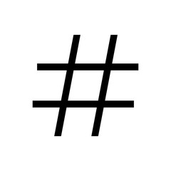 Hashtag icon vector isolated on white background. black hashtag icon