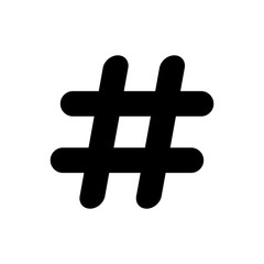 Hashtag icon vector isolated on white background. black hashtag icon
