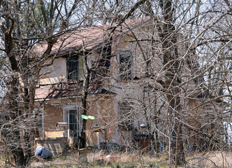 abandoned house in forest