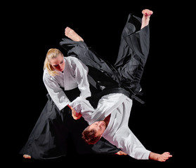 Two martial arts fighters isolated