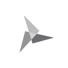 simple geometric triangle turbine fan design logo vector